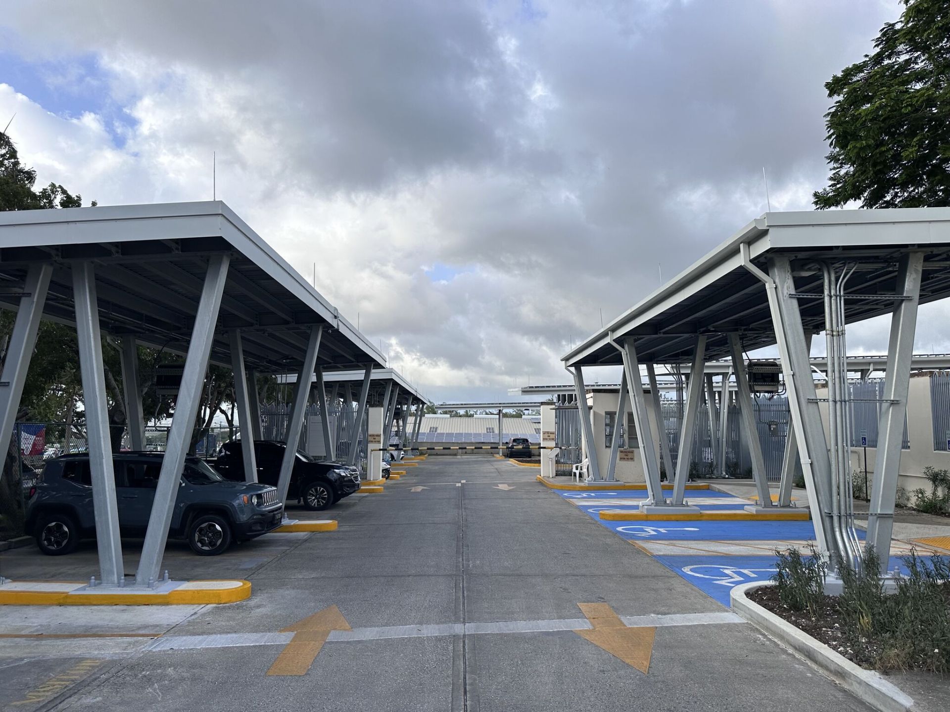 Solar parking canopies in Bridgetown, Barbados